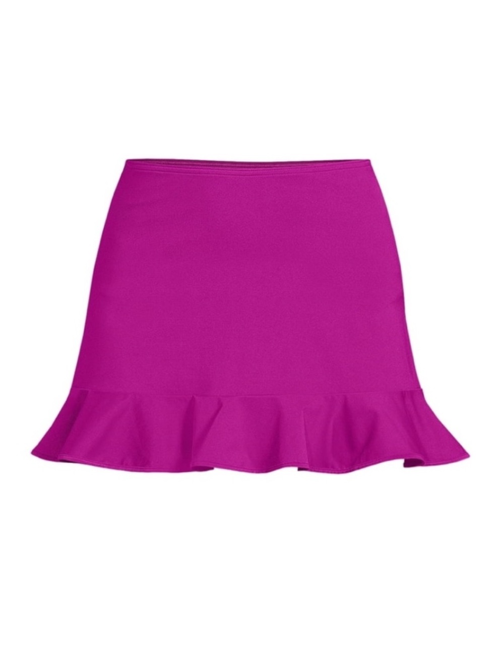 Lands' End Women's Fuchsia Ruffle Hem Swim Skirt, Size 12 NWT